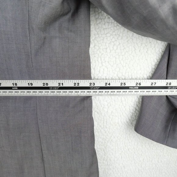 Vintage Blazer Mens 48L Long Gray Wool Two Button Super 120s Formal Wedding - Picture 5 of 10